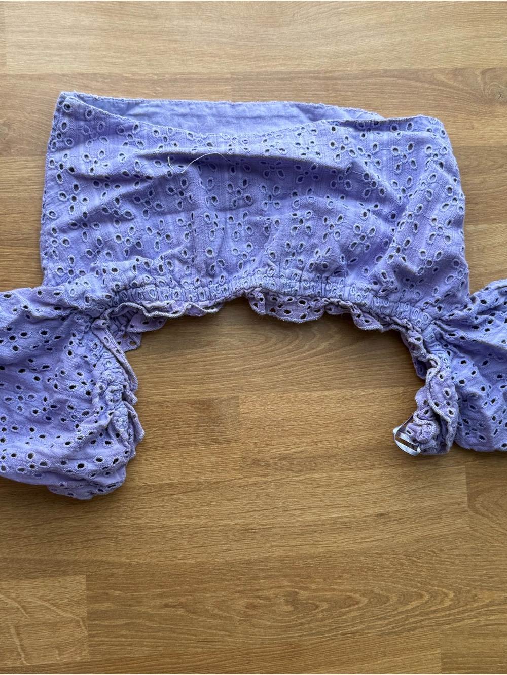 Bershka spring/summer outfits Lavender Eyelet Crop Top & Tiered Skirt Set - Picture 8 of 9